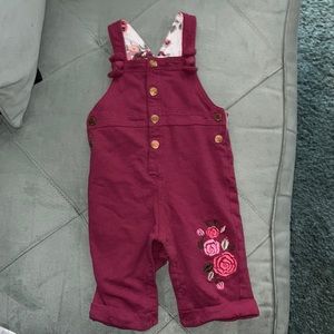 Burgundy overalls 6-9 month